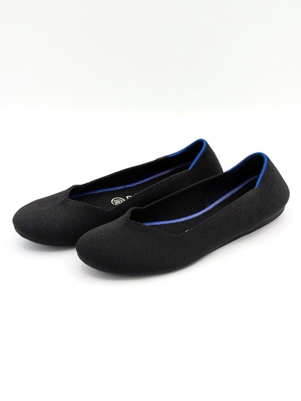 Rothy’s The Square Flats Womens 7.5 Black Knit Casual Chic Minimalist Neutral